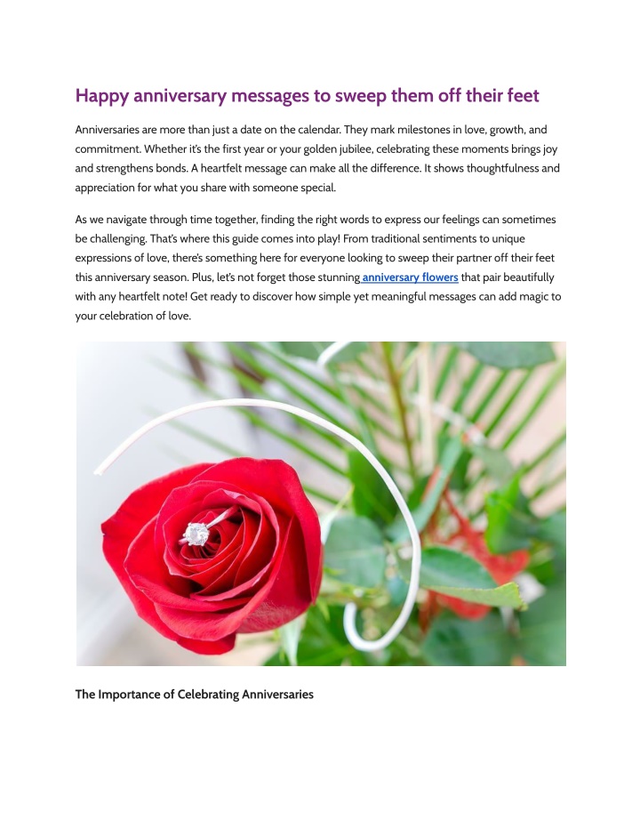 happy anniversary messages to sweep them