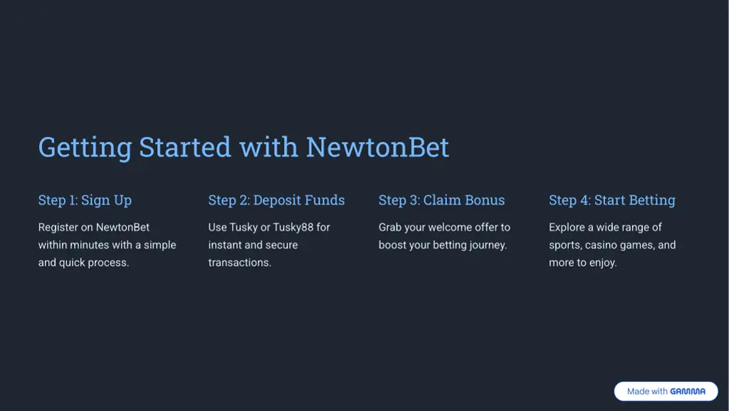 getting started with newtonbet
