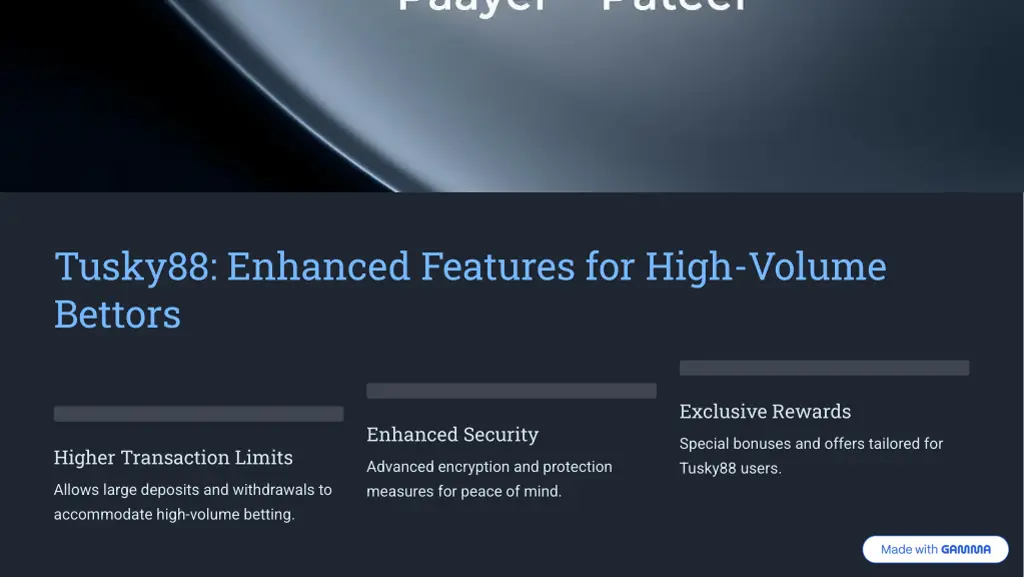 tusky88 enhanced features for high volume bettors
