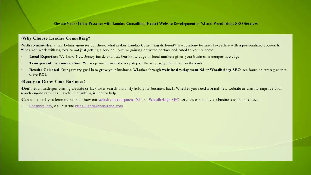 elevate your online presence with landau 1