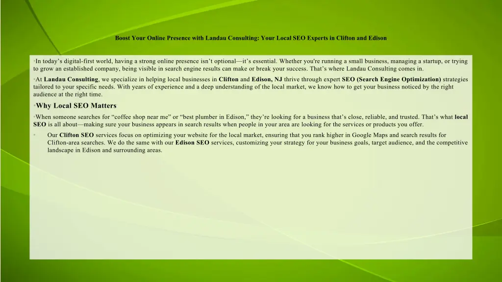 boost your online presence with landau consulting