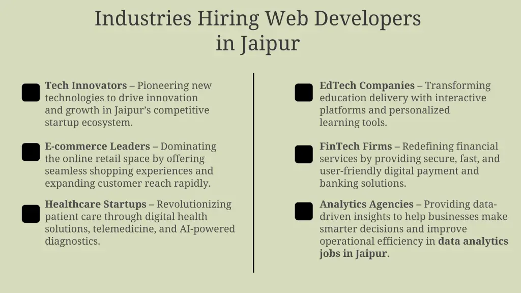 industries hiring web developers in jaipur