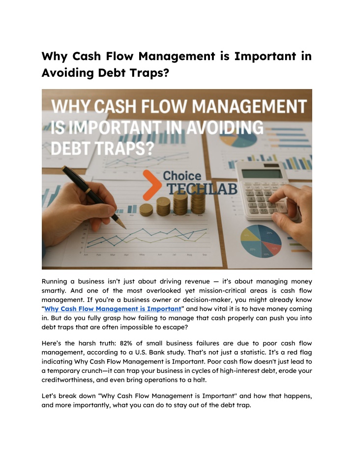 why cash flow management is important in avoiding