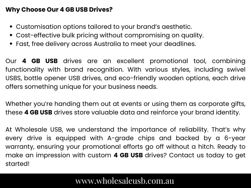 why choose our 4 gb usb drives