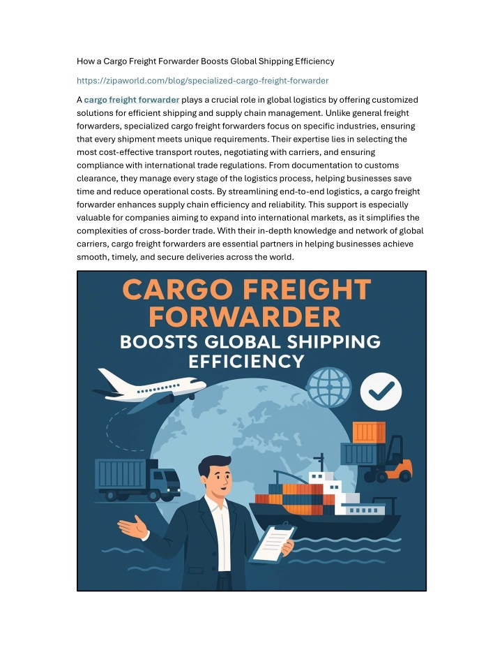 how a cargo freight forwarder boosts global
