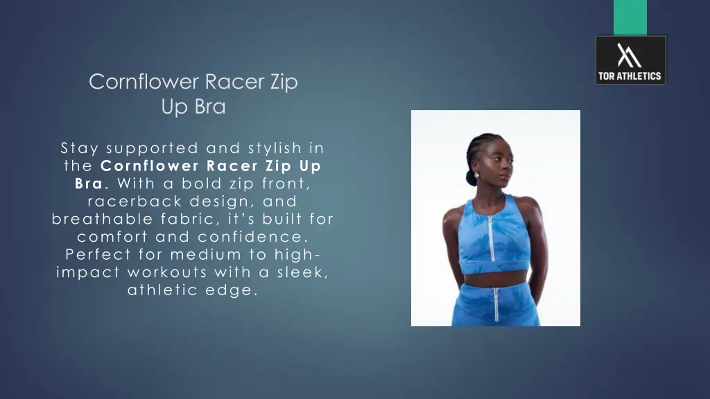 cornflower racer zip up bra