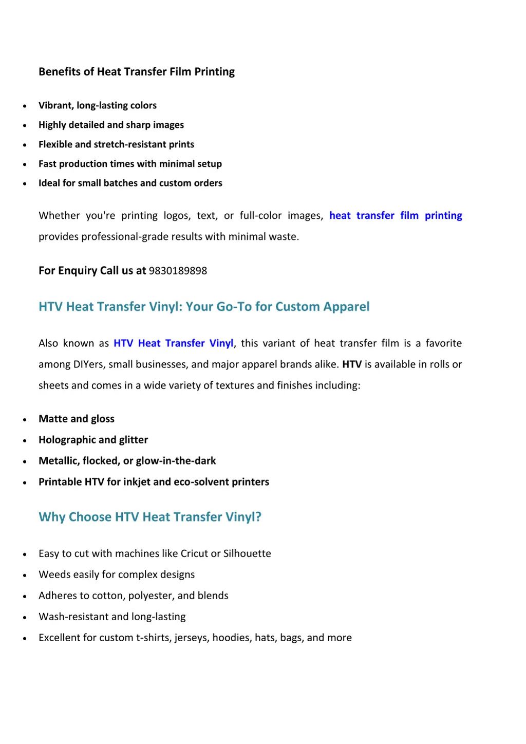 benefits of heat transfer film printing