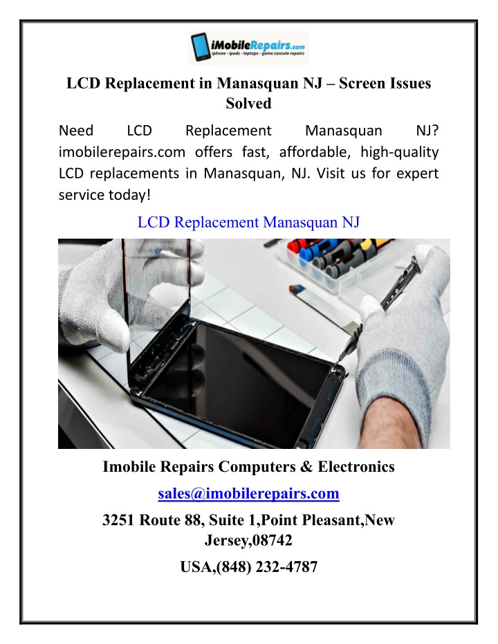 lcd replacement in manasquan nj screen issues