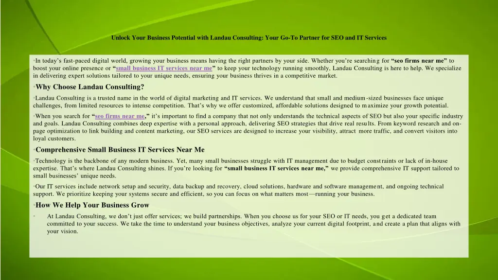 unlock your business potential with landau