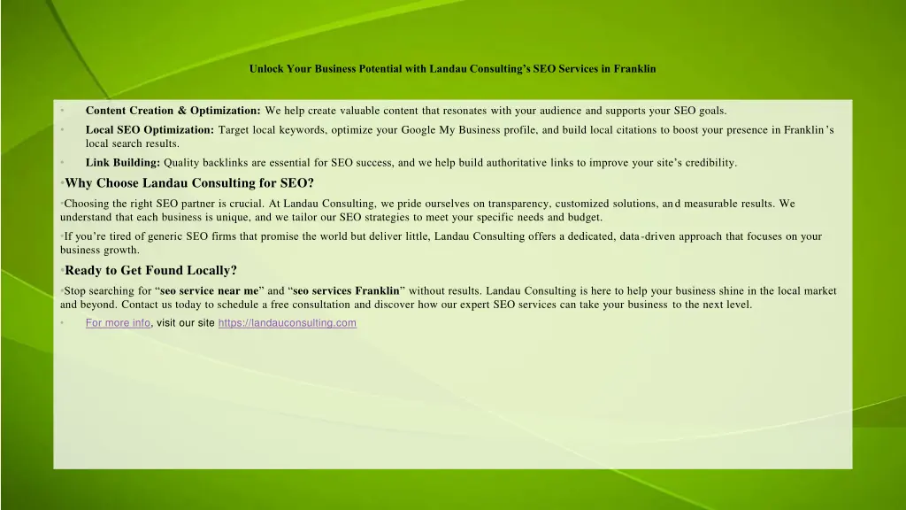 unlock your business potential with landau 1