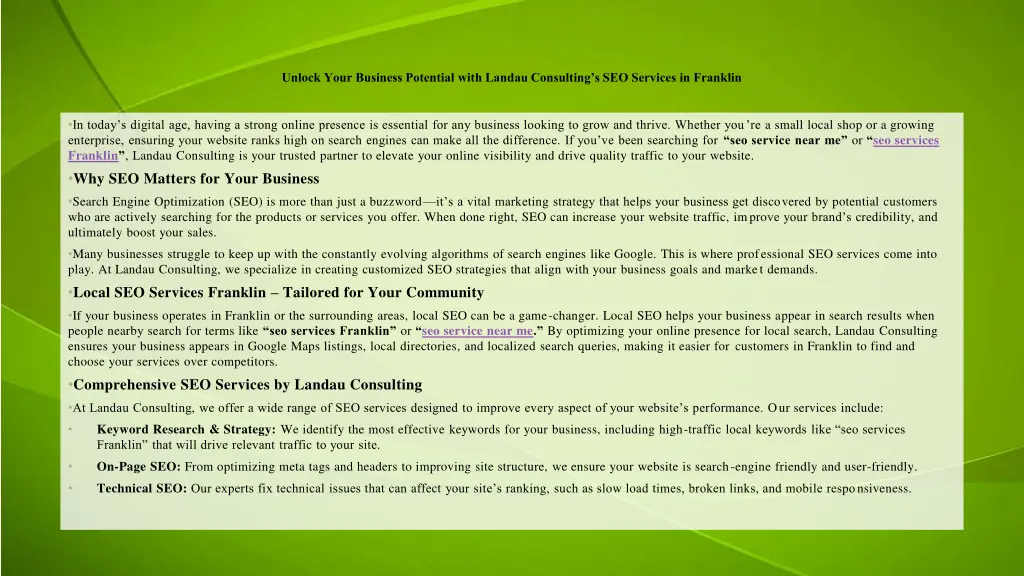 unlock your business potential with landau