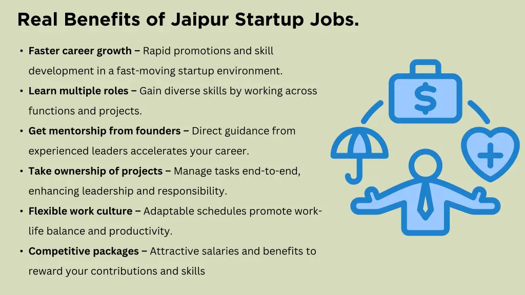 real benefits of jaipur startup jobs
