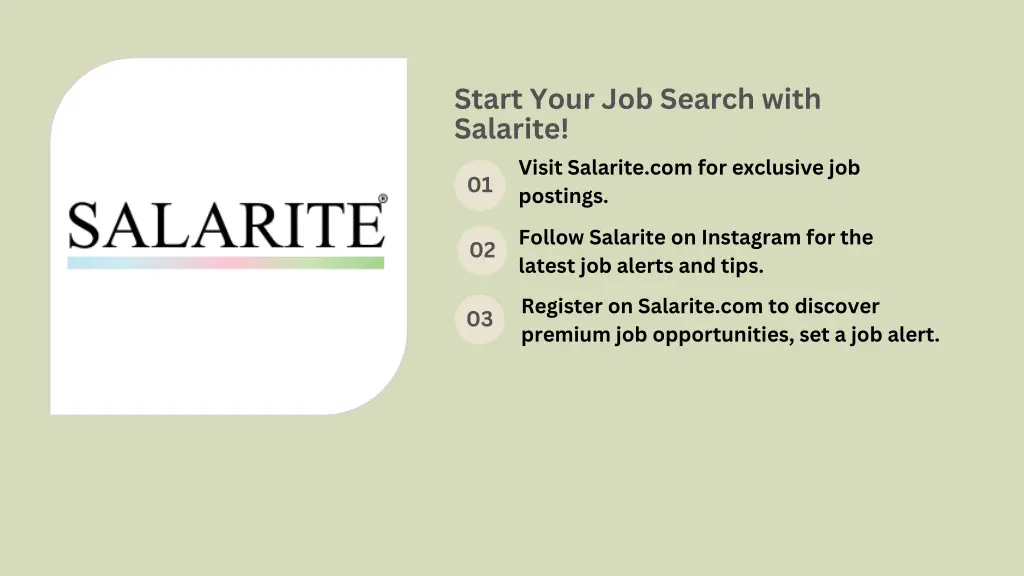 start your job search with salarite visit