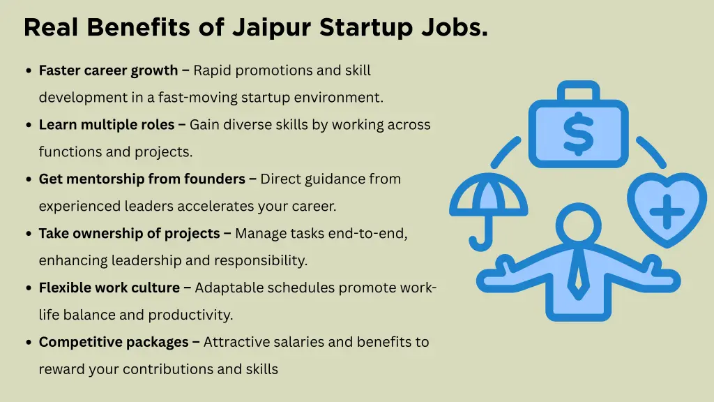 real benefits of jaipur startup jobs