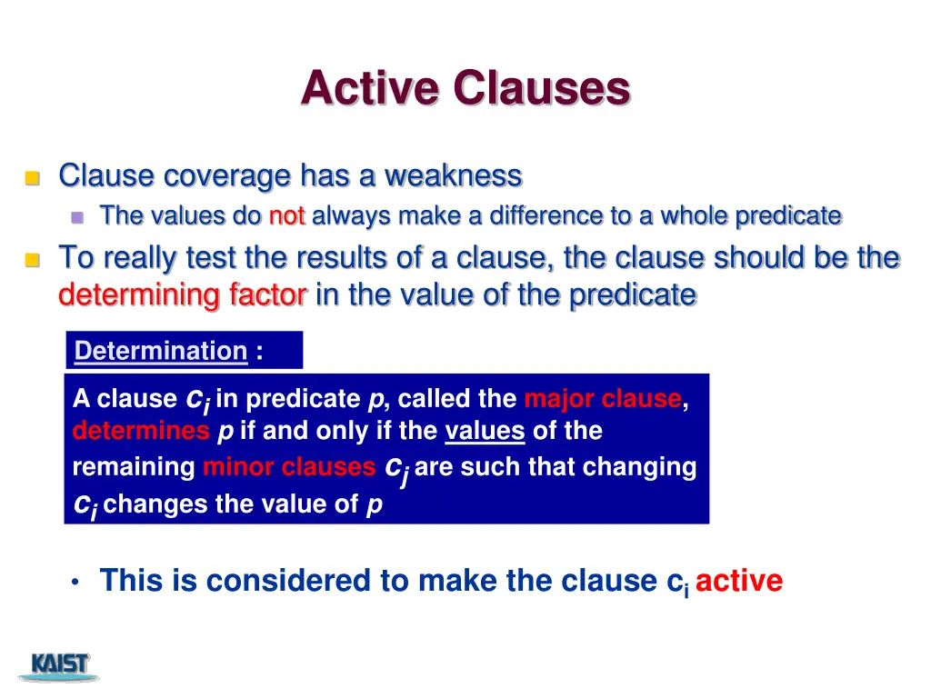 active clauses