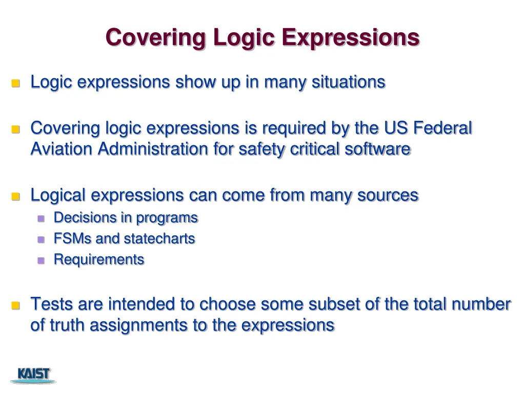 covering logic expressions