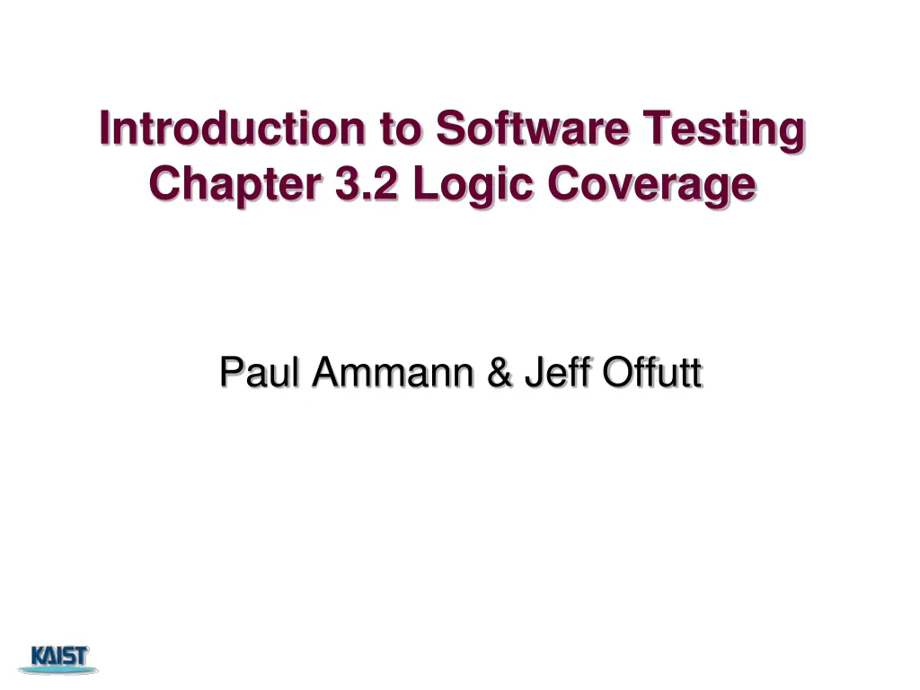 introduction to software testing chapter