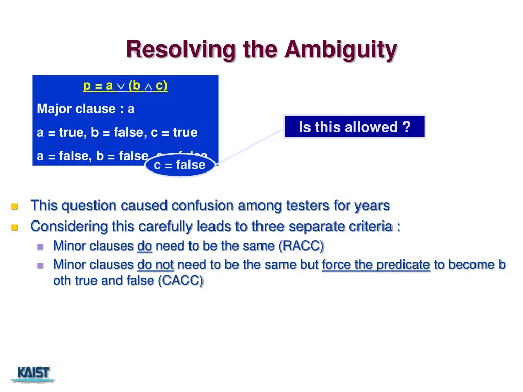 resolving the ambiguity