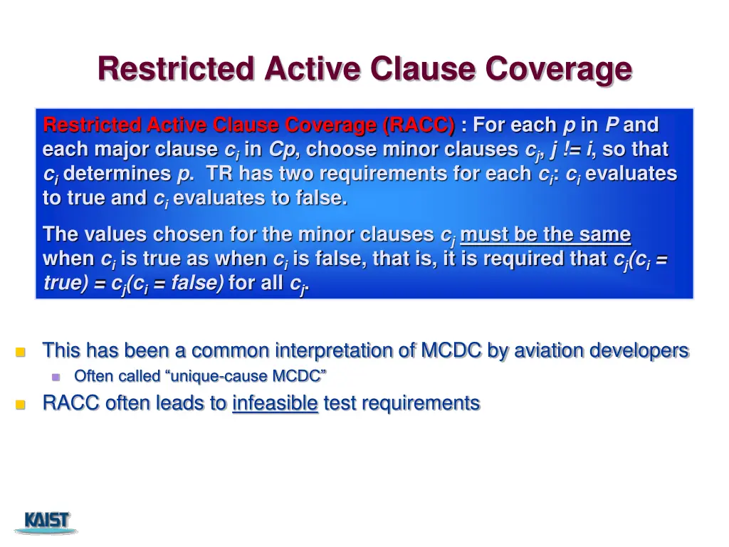 restricted active clause coverage