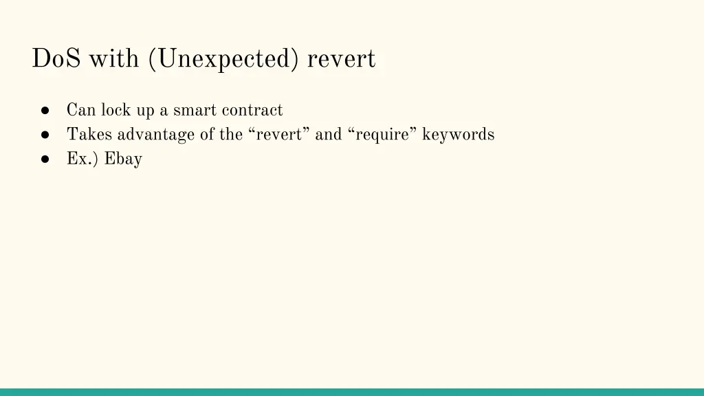 dos with unexpected revert