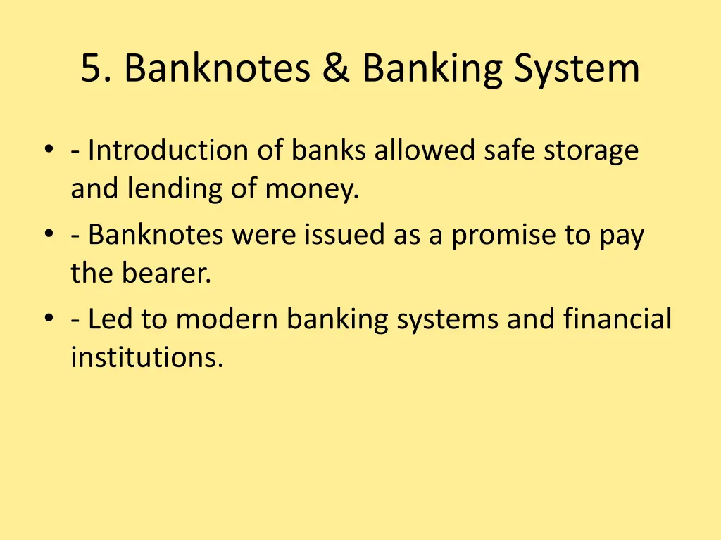 5 banknotes banking system