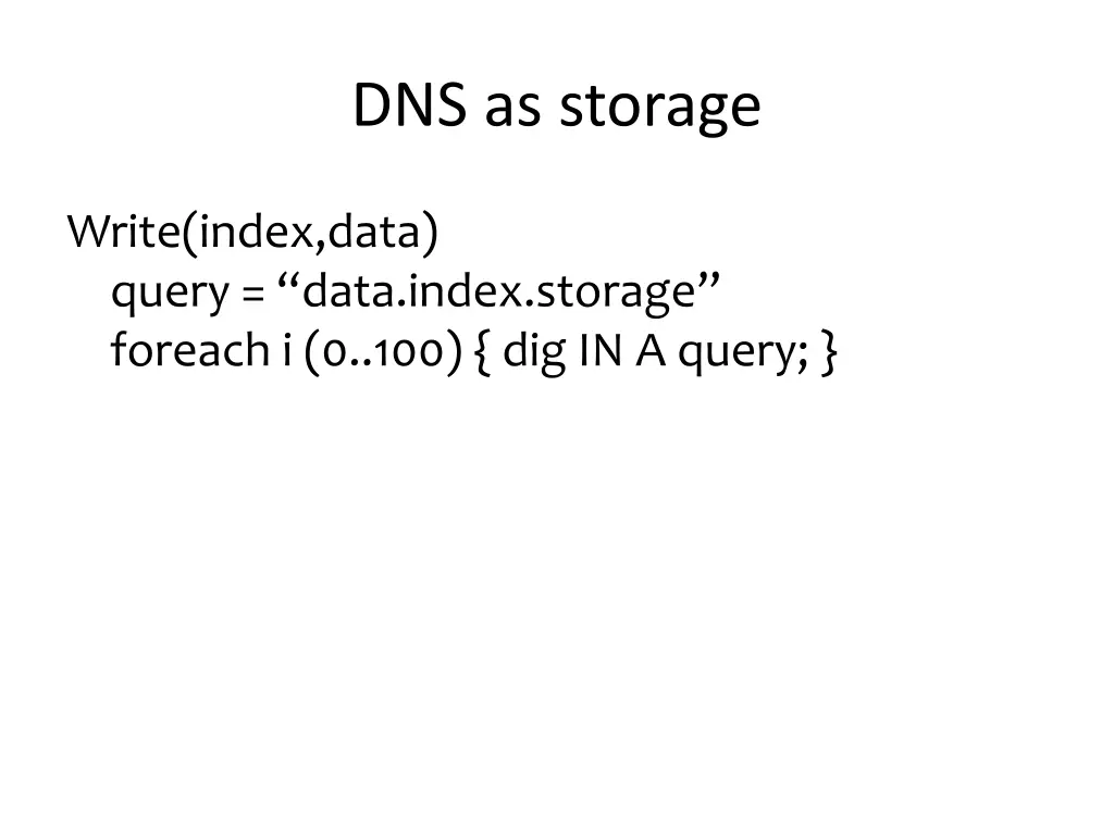 dns as storage