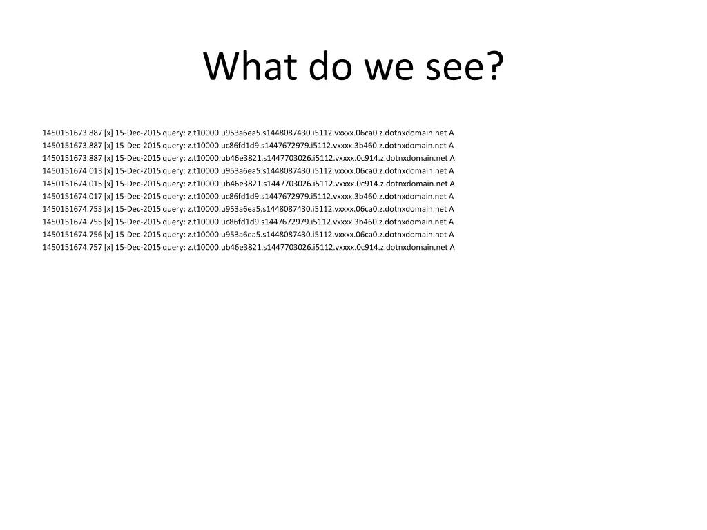 what do we see