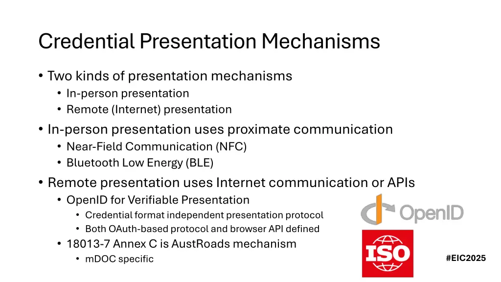 credential presentation mechanisms