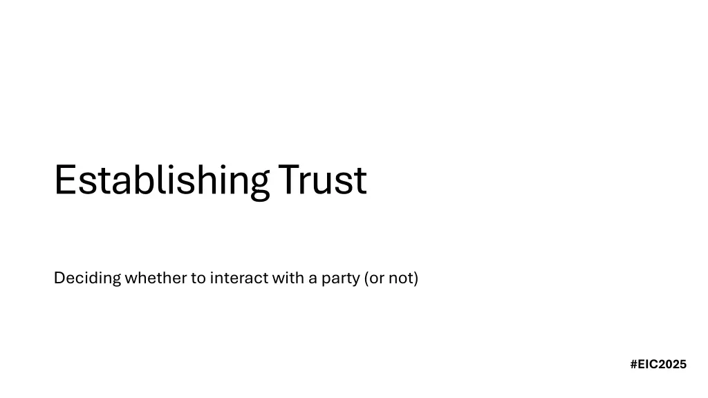 establishing trust