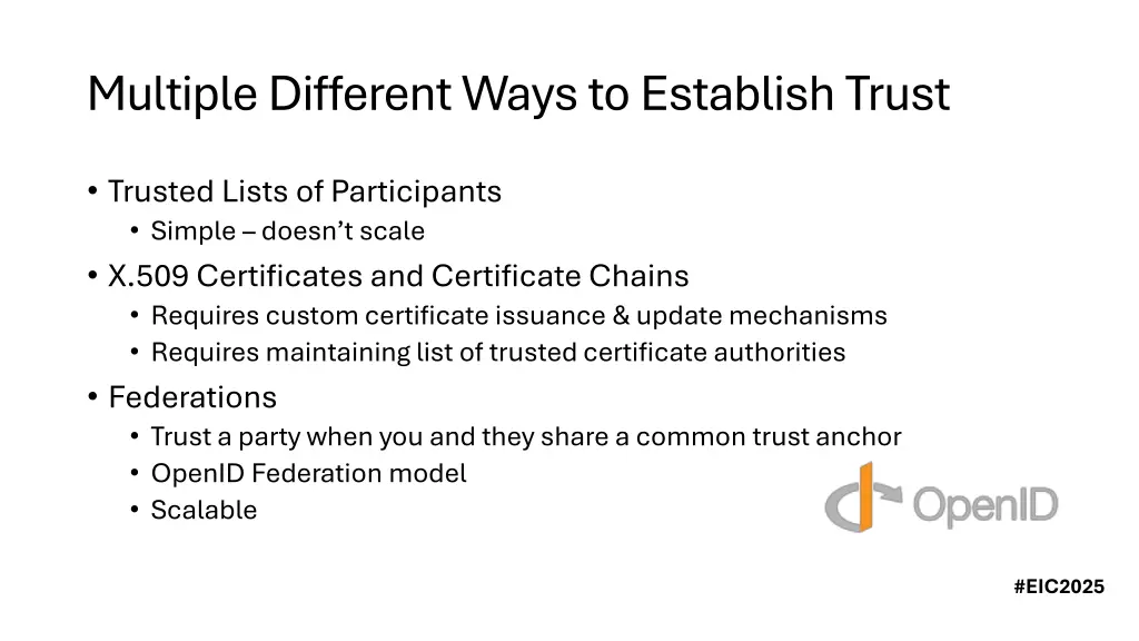 multiple different ways to establish trust