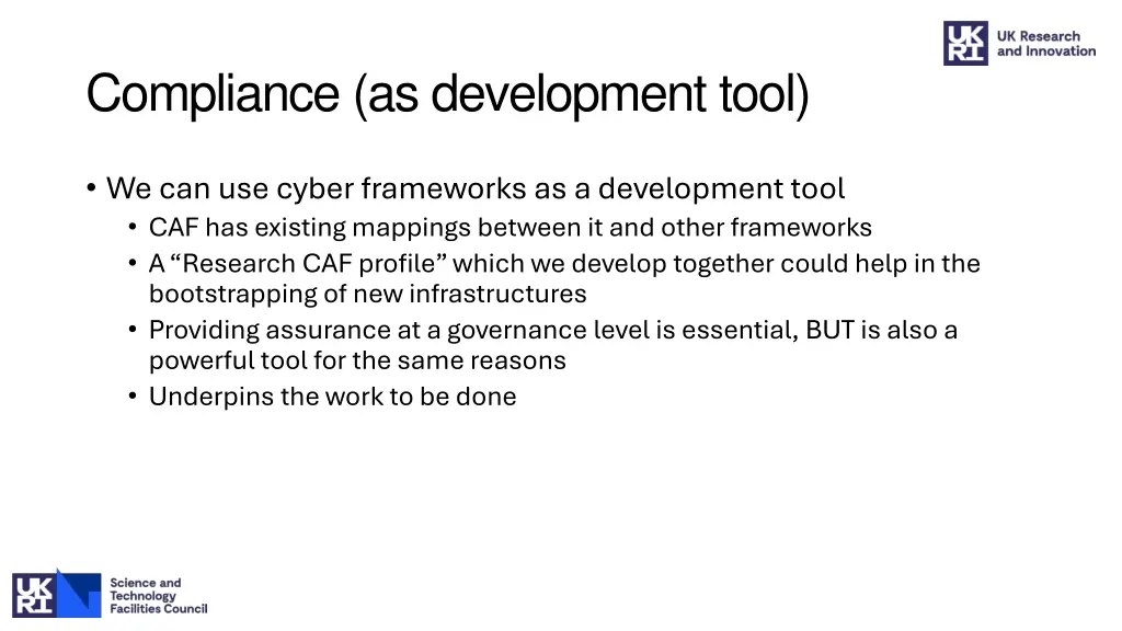 compliance as development tool