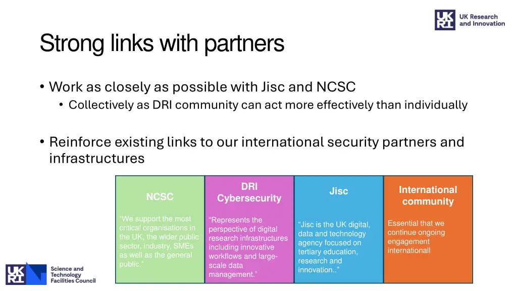 strong links with partners