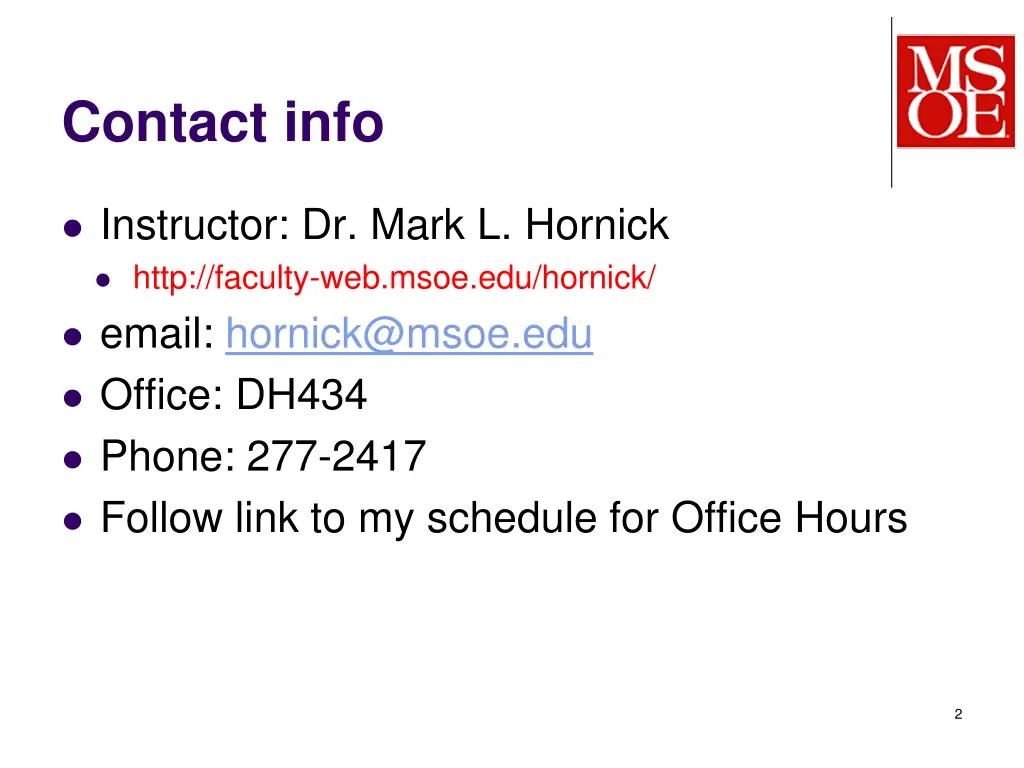 contact info