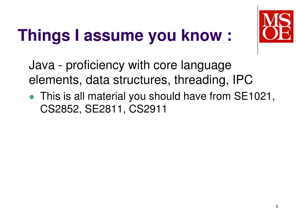 things i assume you know