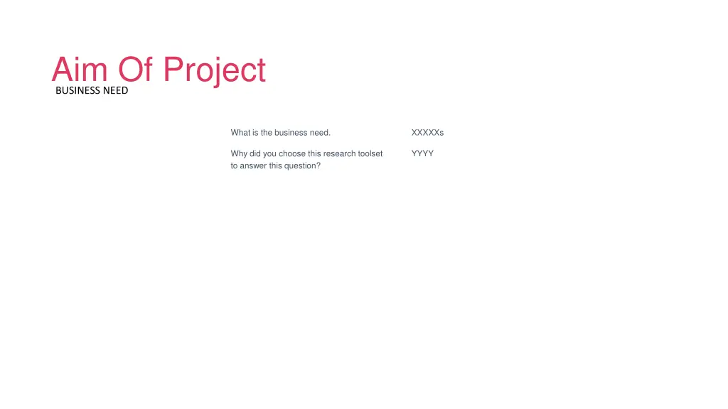 aim of project business need