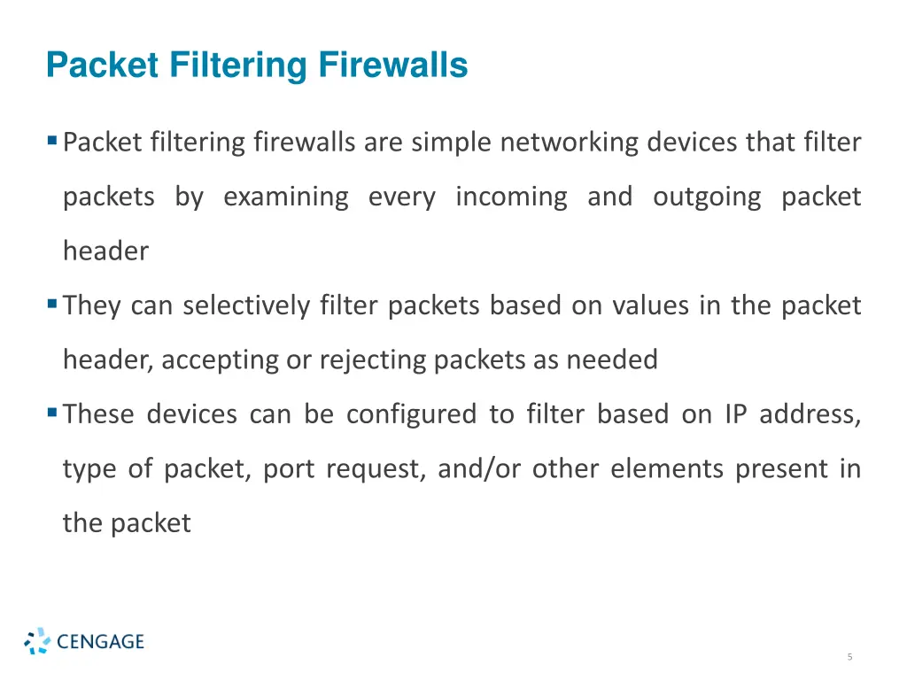 packet filtering firewalls