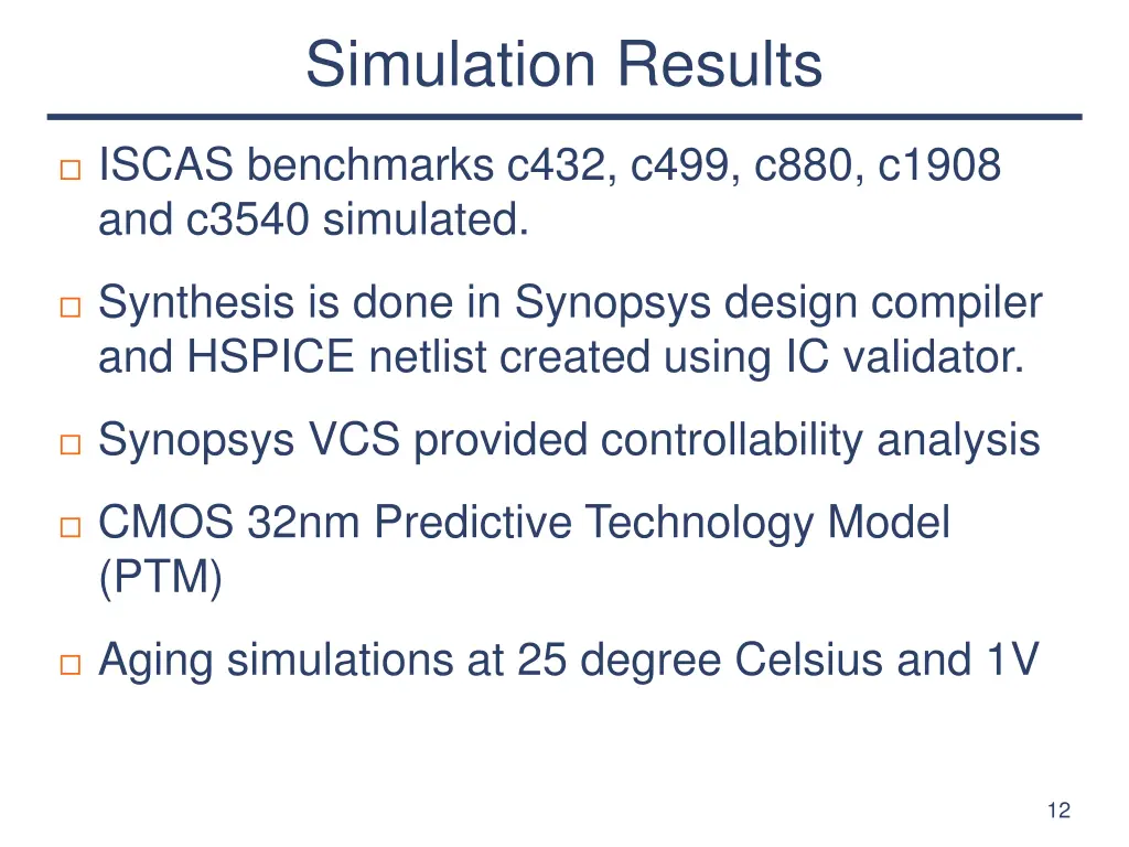 simulation results