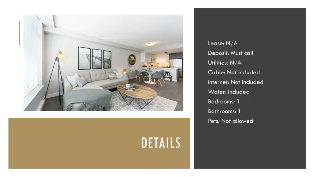 lease n a deposit must call utilities n a cable