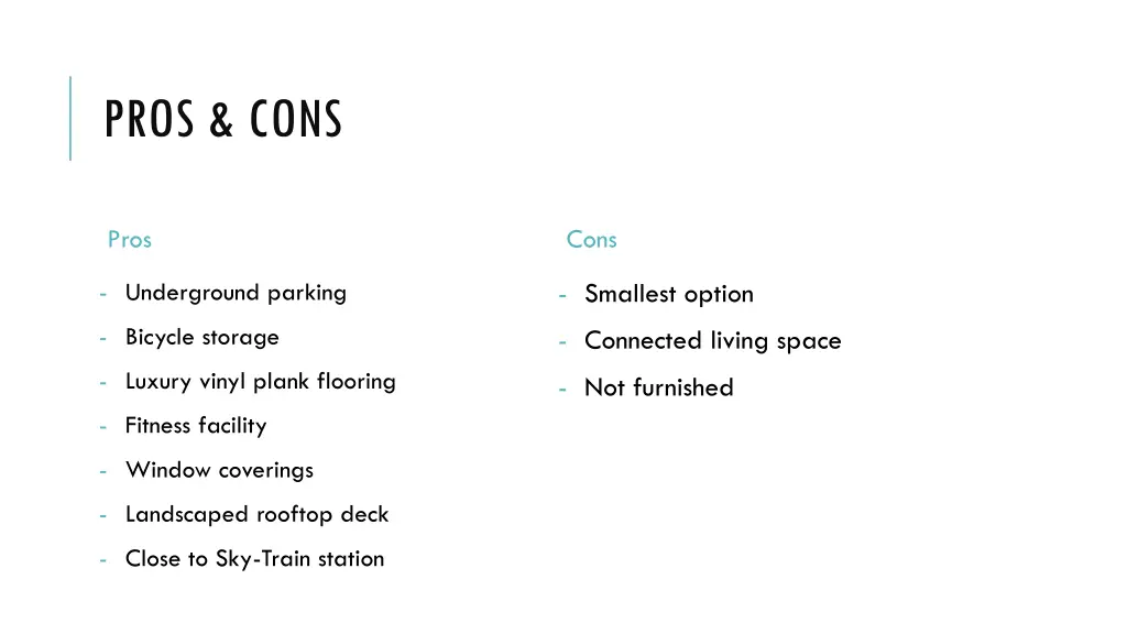 pros cons 1