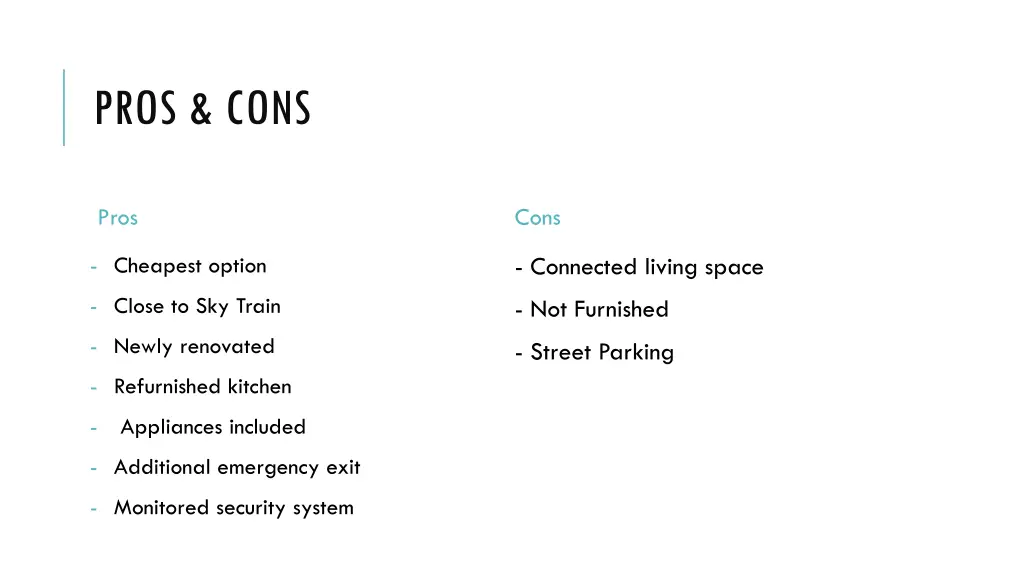 pros cons