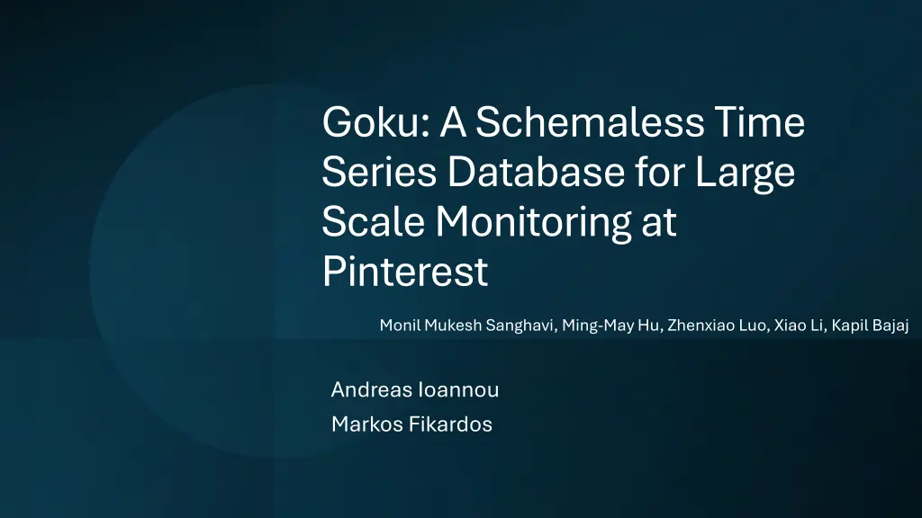 goku a schemaless time series database for large
