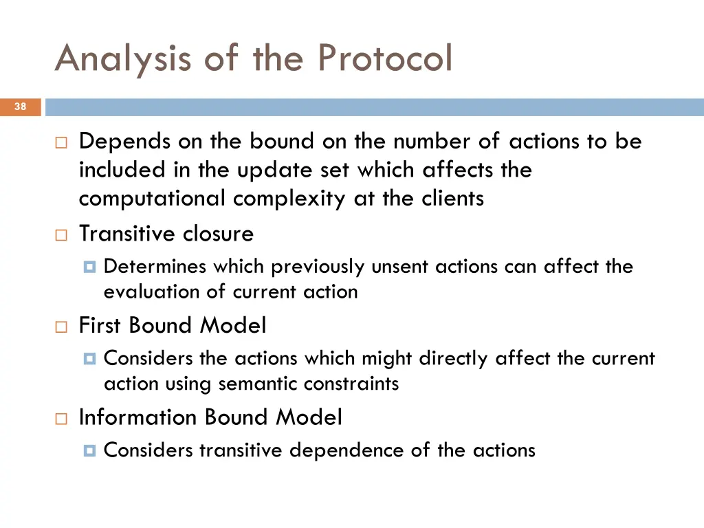 analysis of the protocol