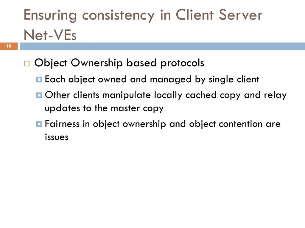 ensuring consistency in client server net ves 2