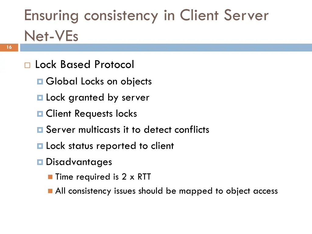 ensuring consistency in client server net ves