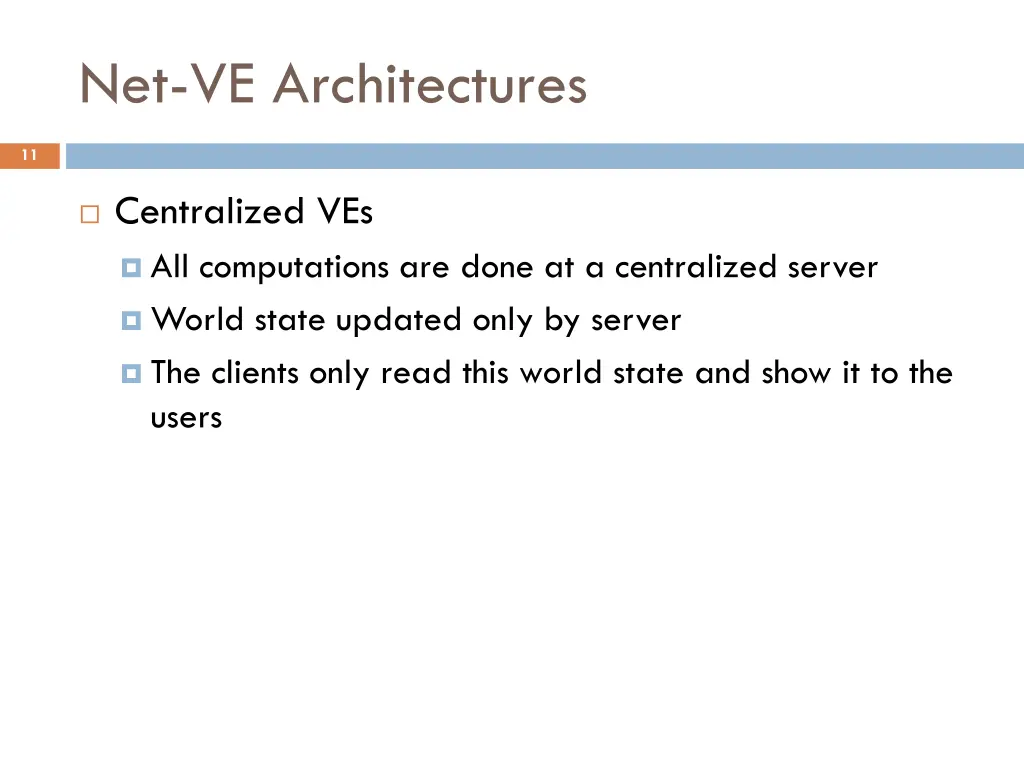 net ve architectures