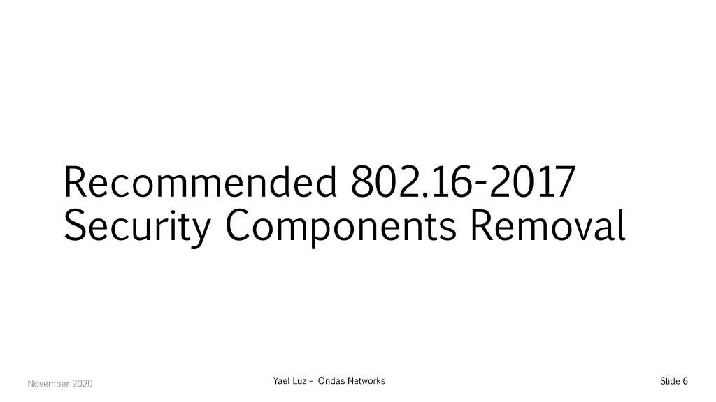recommended 802 16 2017 security components