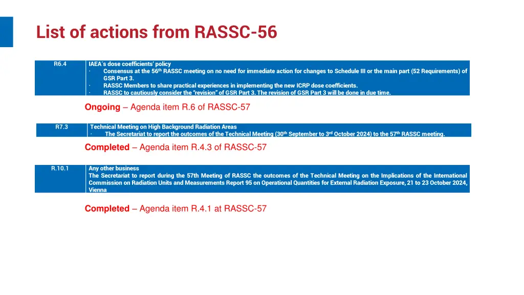 list of actions from rassc 56 2