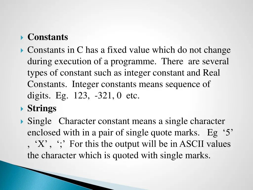 constants constants in c has a fixed value which