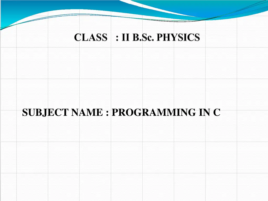 subject name programming in c