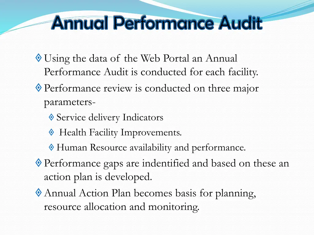 annual performance audit